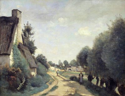 Tie lähellä Arrasia tai mökkejä, n. 1842 tekijältä Jean Baptiste Camille Corot